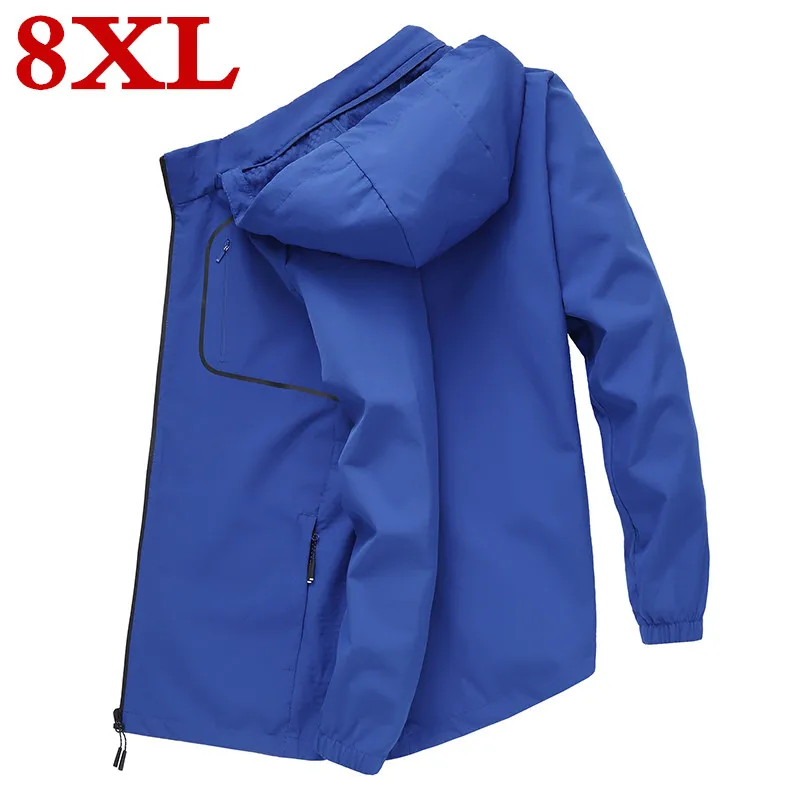 Новая весенняя и осенняя куртка большого размера удобный 8xl 7xl 6xl 5XL Мужская куртка Мужская модная куртка мужская куртка с капюшоном