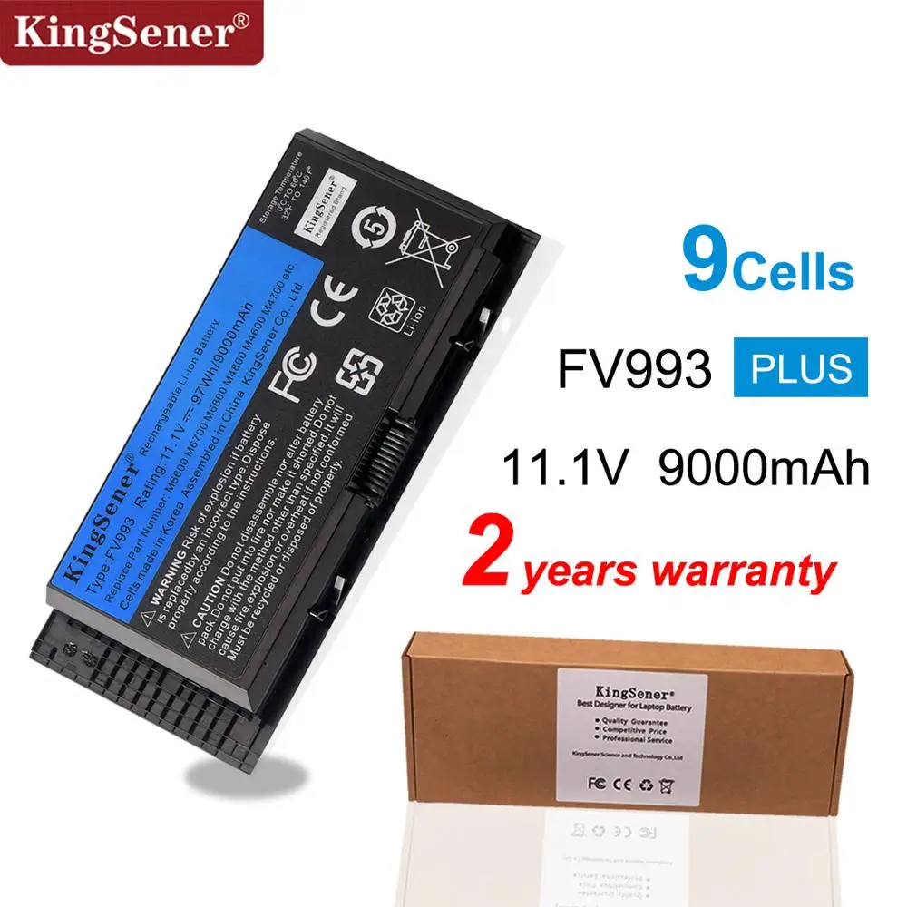 KingSener 9000mAh FV993 Laptop Battery For DELL Precision M6600 M6700 M6800  M4800 M4600 M4700 FJJ4W PG6RC R7PND