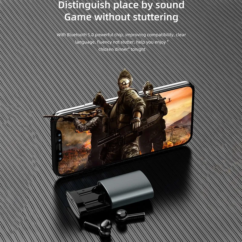 T7 Bluetooth Headphones Contact Control with Wireless Charging Case IPX5 Waterproof TWS Stereo Earphones for Sport