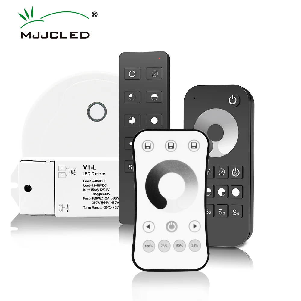 MJJCLED 12V LED Dimmer 24V DC 15A Push Dim Switch 2.4G RF Wireless Smart Wifi Single Color Controller Touch Led Strip Dimmer sonoff rf bridge itead 433mhz wifi wireless switch