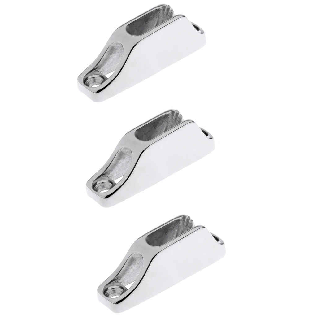 3pcs Boat Sail Fairlead Clam Cleat Cleat Stainless Steel for 3mm-6mm Rope