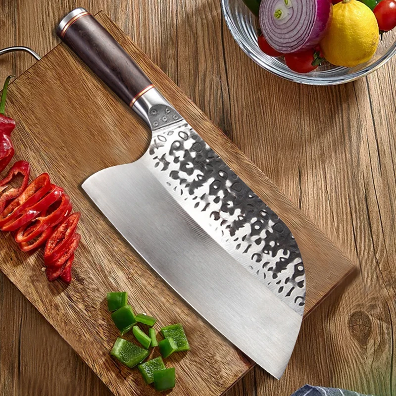 7.5" Handmade Forged Kitchen Knife Serbian Style Meat Chopping Slicing Vegetables Cutter Fish Fillet Chef Knife Stainless Steel