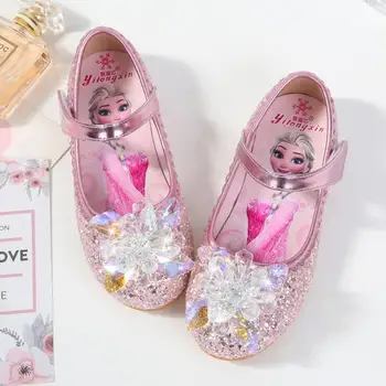 

Girls Shoes Fashion Brand Princess Kids Flats Children Flower Girl Dress Shoes For Wedding Party Sparkling Bling Shoe