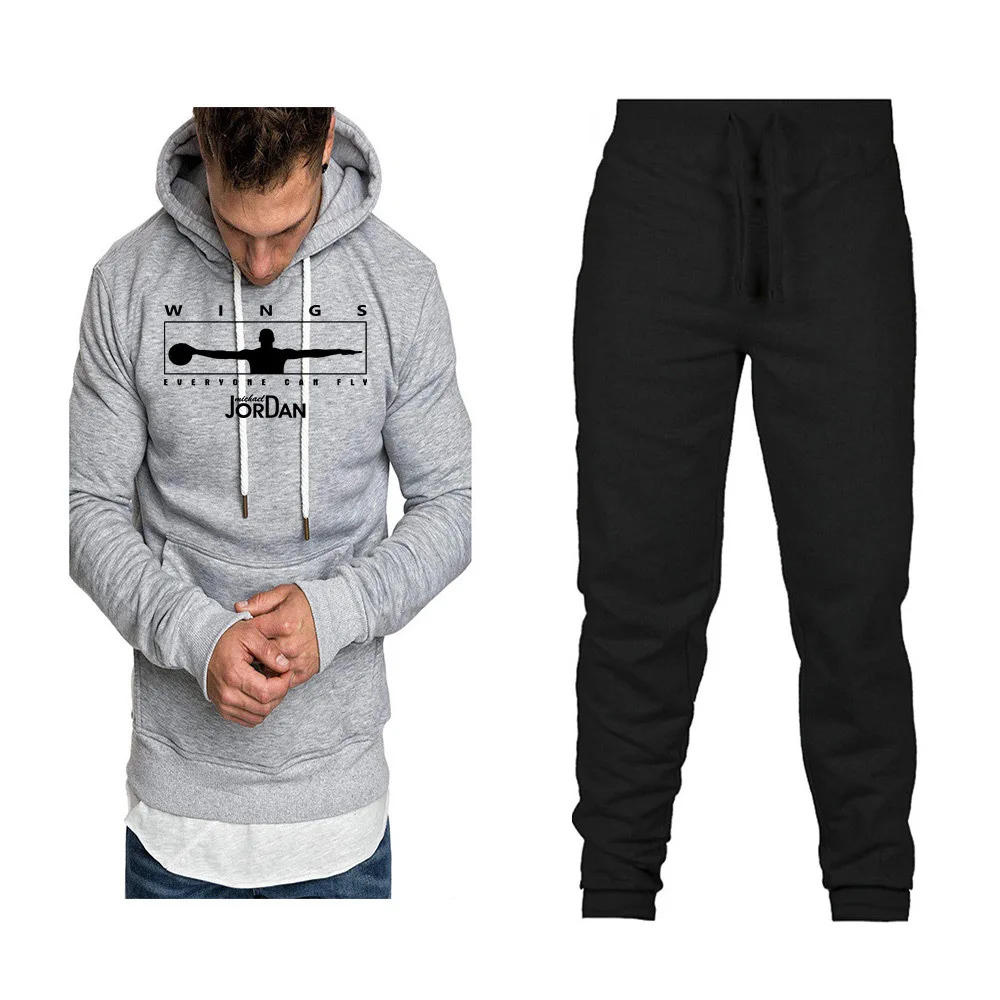 

Fashion Brand Men And Women Mixed Colors Hoodie Spring And Autumn Set plus Velvet Printed Coat Hoodie Sports Set