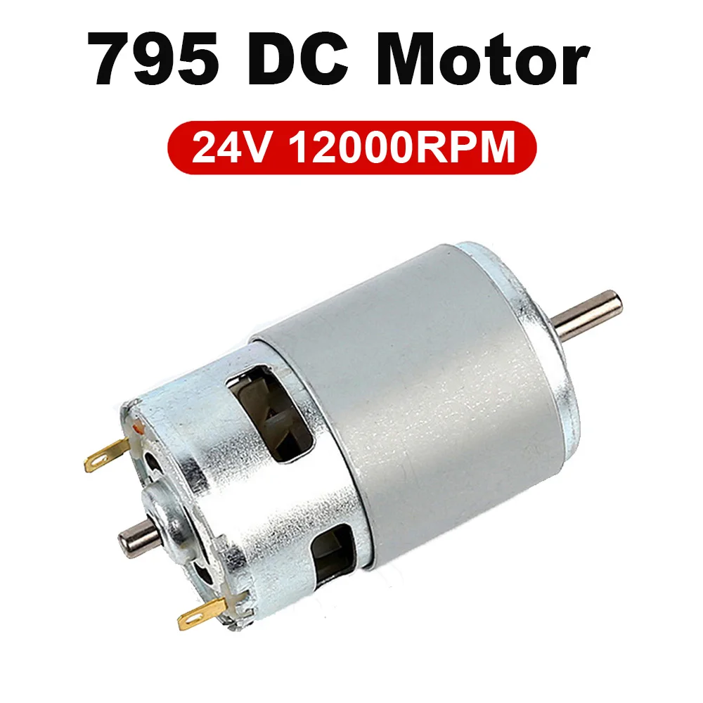 795 DC Motor 12V 24V 12000RPM Large Torque Micro Motor with Double Ball  Bearing for Power Tools Vacuum Cleaners Fans DIY Toys