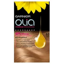 Крем-краска для волос «Olia» без аммиака Garnier, 8.0 Светло-русый