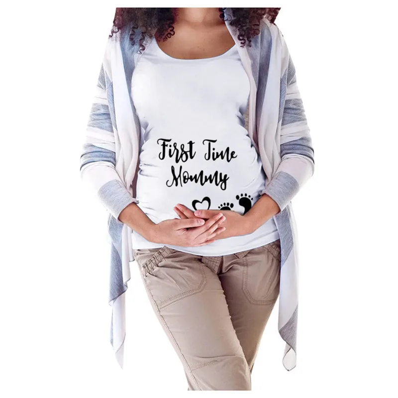 Новинка 2019 года Одежда для беременных женщин футболка с надписью летняя одежда