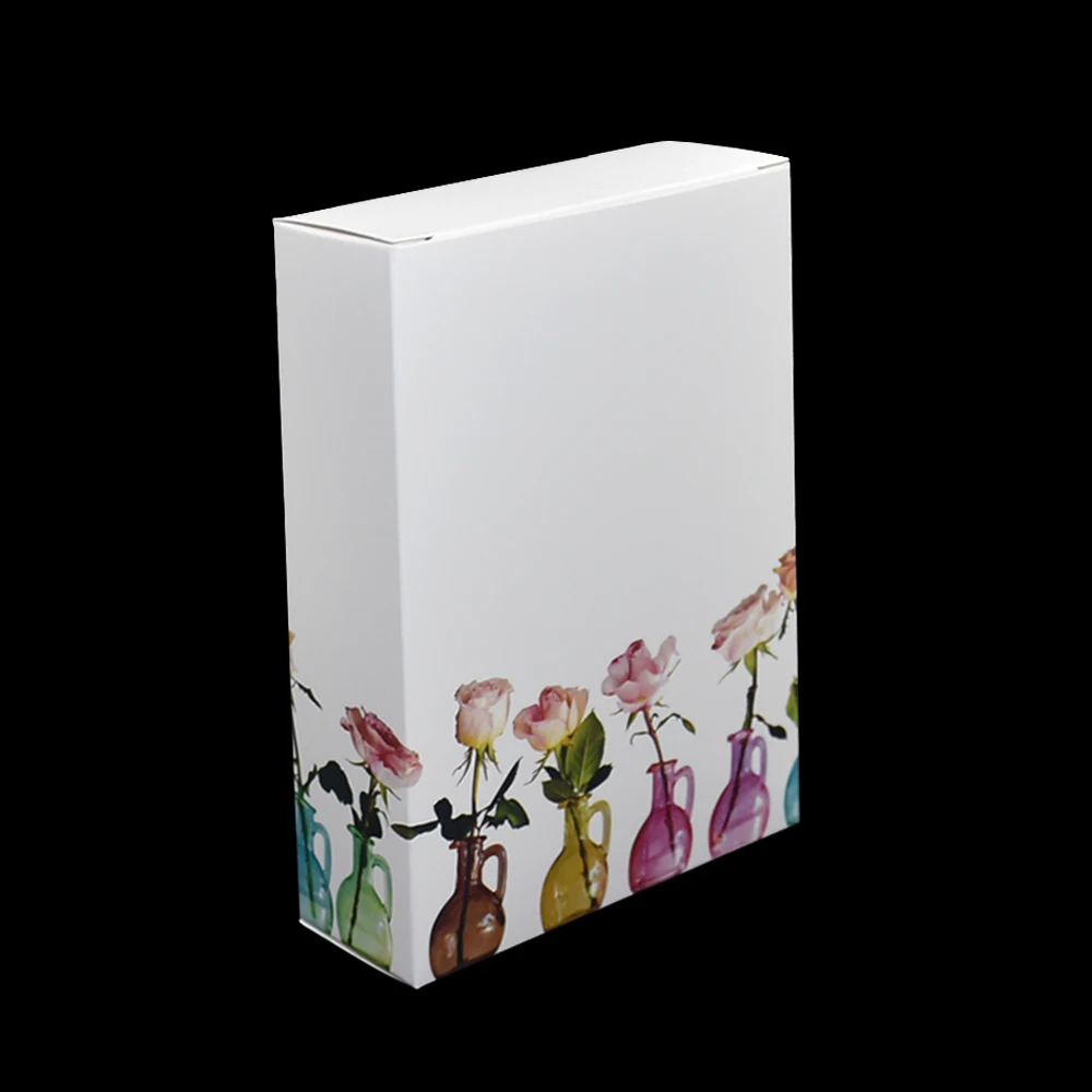 

10pcs/lot 10.6x3.9x15.5cm Colorful Flower Print Gift DIY Package Box Mask Packaging Box Cardboard Kraft Paper Packing Boxes