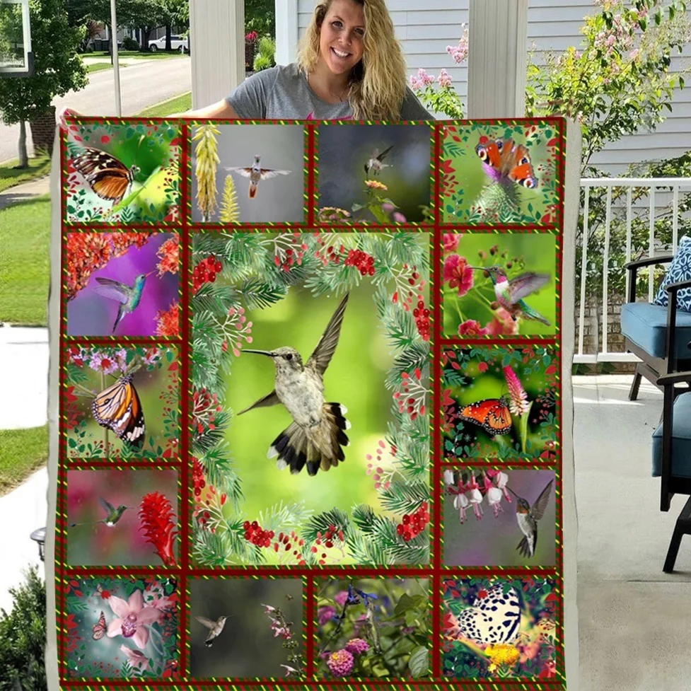 Мягкое Флисовое одеяло высшего качества с изображением бабочки и колибри | Дом