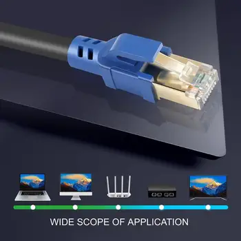 

1m/2m/5m/8m/10m/15m/20m/30m for Cat8 Ethernet Cable Gold-plated RJ45 to 8P8C 25/40 Gbps Network Cable Lan for Router Laptop