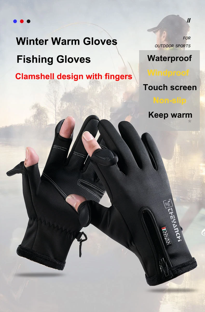 Cold-proof Ski Gloves Waterproof Winter Gloves Cycling Fluff Warm Gloves For Touchscreen Cold Weather Windproof Anti Slip