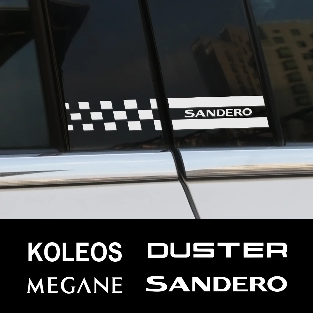 2 шт. автомобильные оконные колонны B ПВХ наклейка для Renault Megane Scenic Dacia Duster Sandero Logan