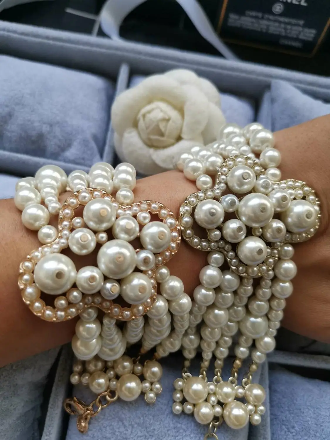 high quality c style heavy pearl fashion choker short necklace bracelet bdjy - Окраска металла: gold bracelet