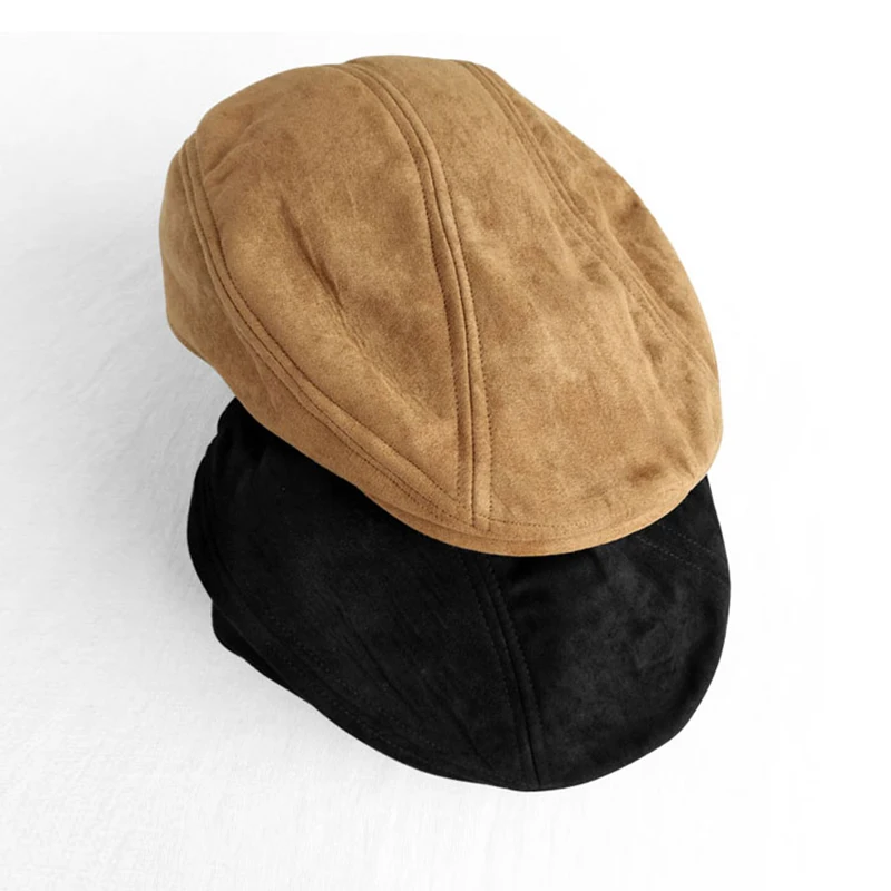 Autumn Winter Men Cap Hats Berets British Western Style Wool Advanced Flat Ivy Cap Classic Woman Vintage Suede Beret BLM210 men's wool berets for sale