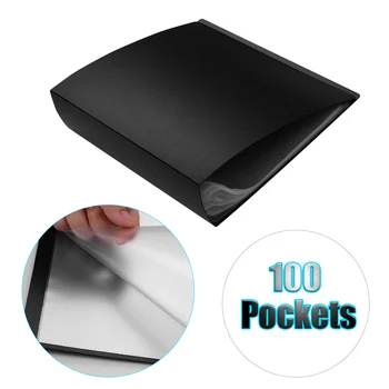 

A4 Clear 100 Pockets Display Book Presentation Book with Transparent Page Sheet Protector File Document Paper Folder Organizer