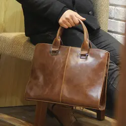Мужская сумка корейская модная сумка повседневная сумка через плечо 13 "ноутбук винтажный кожаный деловой портфель