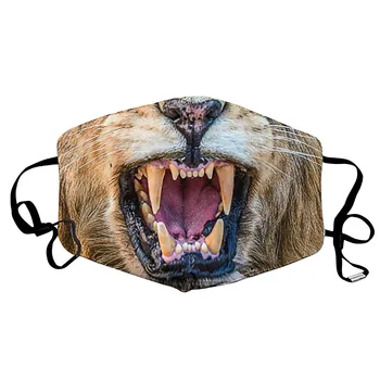 

20 Patterns 1PC / Mask With 2 PCS Filters Adult Breathable Animal Printing Adjustable Rope Washable Face Mask Mascarillas