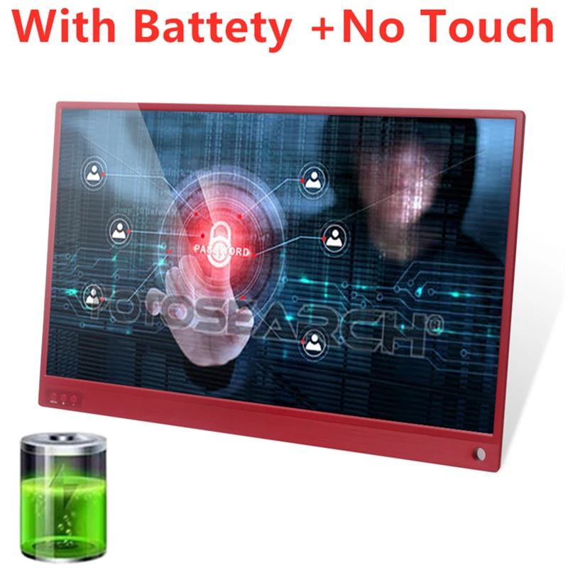 PR156--red Portable Monitor HDMI USB Type-C Full HD 15.6 inch 1080 IPS LCD Monitor Built-in Dual Speakers Compatible with Laptop notebook - Цвет: PR156--red