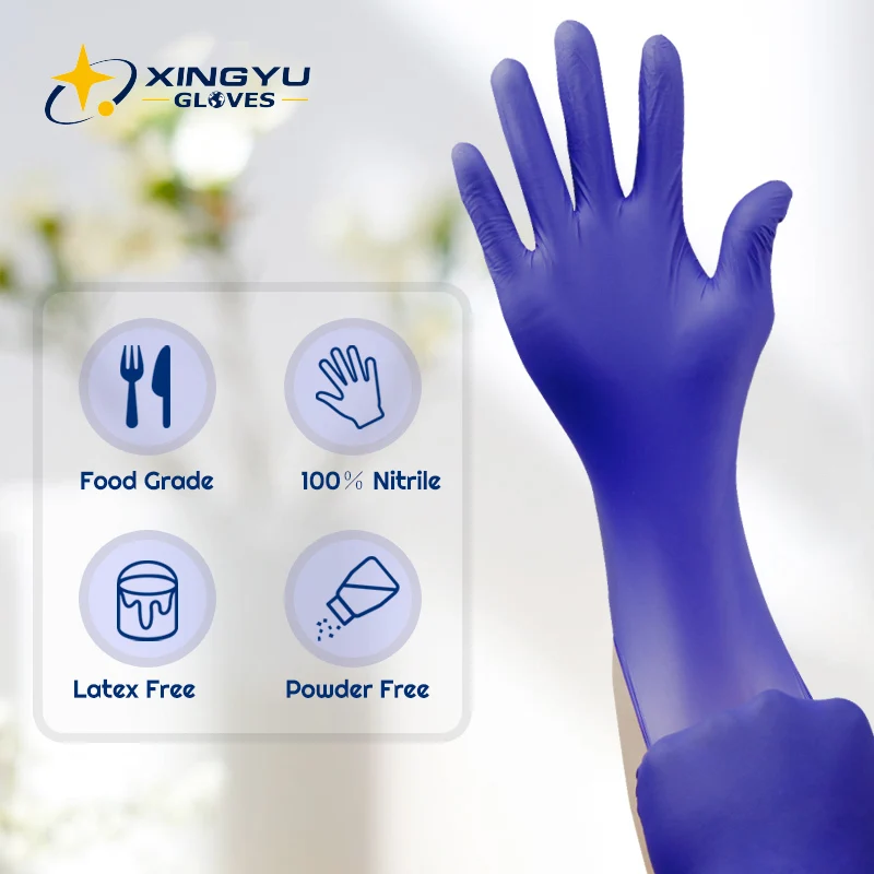 Nitrile Gloves Disposable Powder Free Safety Work Gloves White Purple Black Gloves Working For Kitchen Household Food Grade
