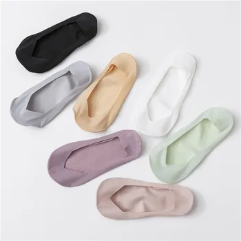 

SP&CITY 2020 Summer Breathable Sock Slippers Silicone Anti-slip Base Women Socks Comfort V Shape Ice Silk Thin Invisible Socks