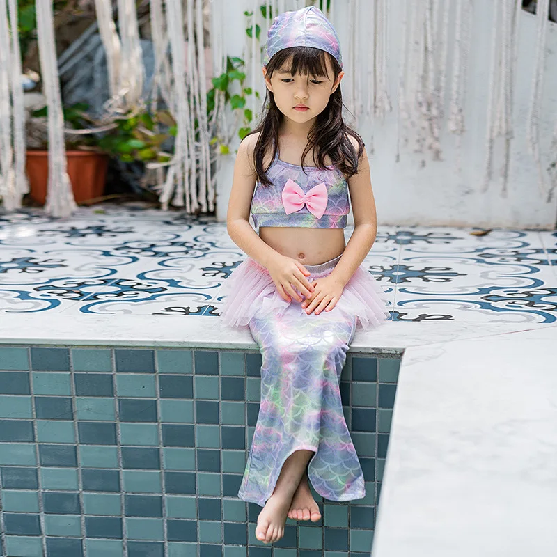 

Foreign Trade Childrenswear New Style Girls Wing Bathing Suit South Korea KID'S Swimwear GIRL'S Swimming Three-piece Set a Gener
