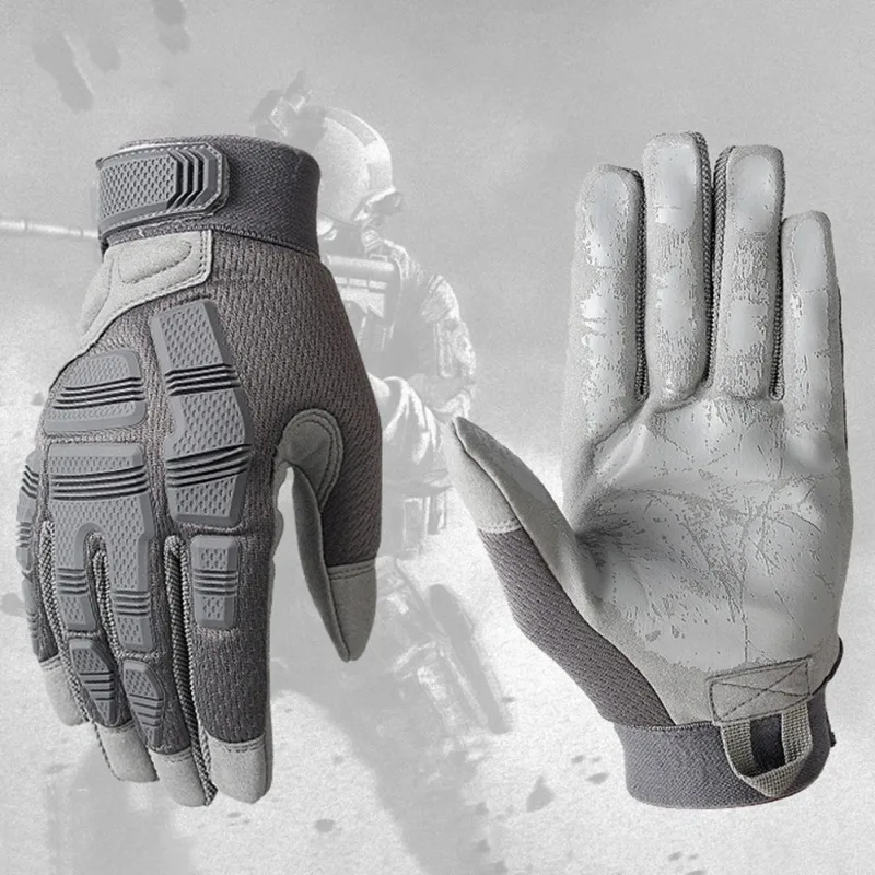 Тактические перчатки Тактические Перчатки для фитнеса на резиновой нескользящей подошве; защита варежки Для мужчин езда полный палец перчатка в Военном Стиле