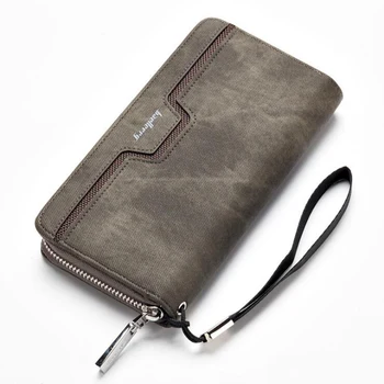 

Casual Gray Clutch Male Wallet Men Baellerry Wallets Men Wristlet Big Capacity Bags Long Purse Men's Wallet Leather Male Purse