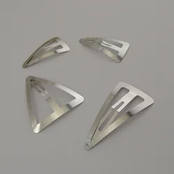 20PCS 5cm 6cm 7cm Sliver Triangle Metal Snap Clip for Womens Girls Plain Hairpins 8cm Big Star Side Hairgrips Barrettes