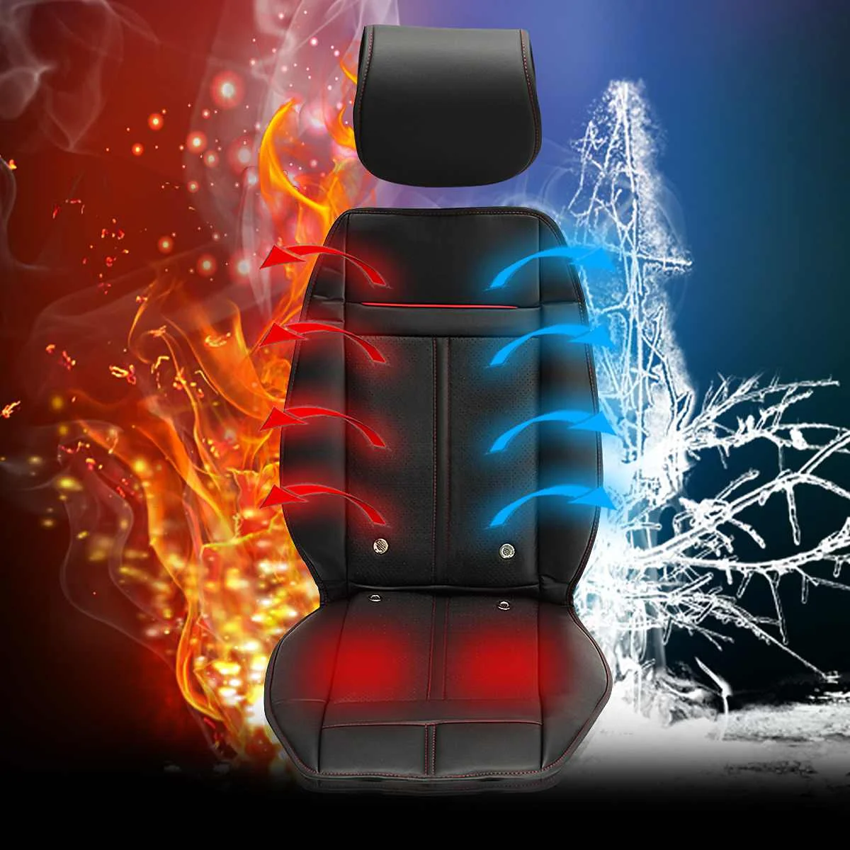 3 In 1 Car Electric Auto Ventilation Seat Cushion Summer Seat Covers Chair Pad Cooling & Heating & Massage Multifunction ► Photo 2/6