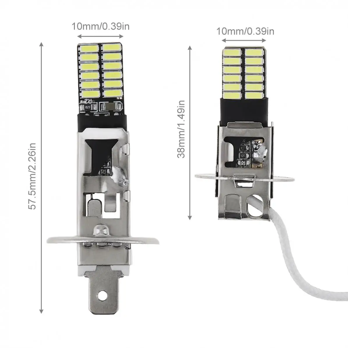 1PC H1 H3 5W Canbus LED Bulb Car Fog Light Headlight 4014 24SMD 12V Running Light Motorcyce Lamp car led car lights led lights led bulbs led headlights led car headlights