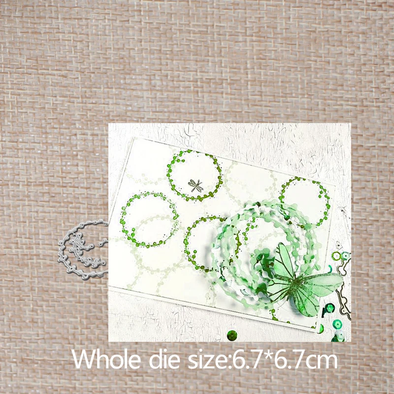 

Flower fruit Decoration wreath Metal steel Cutting Dies DIY Scrapbooking Photo Album Embossing paper Cards 6.7*6.7cm