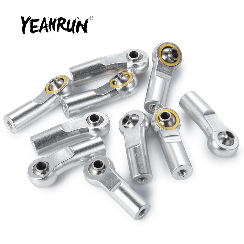 YEAHRUN 10/20pcs Orthodontic M3 Ball Head Aluminum L26mm Linkage Tie Rod Ends Metal Bend/Curved Ball Joints for 1/10 RC Car