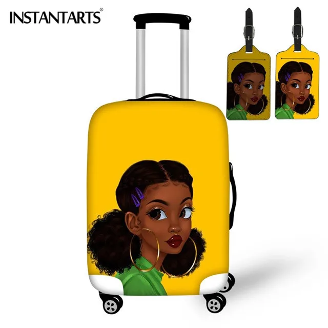 INSTANTARTS Colorful Art African Girl Luggage Thicken Protector Cover Suit for"18-30" Inch Elastic Travel Pouch Water Proof Case - Цвет: HMB4232-2HMB4232Z24
