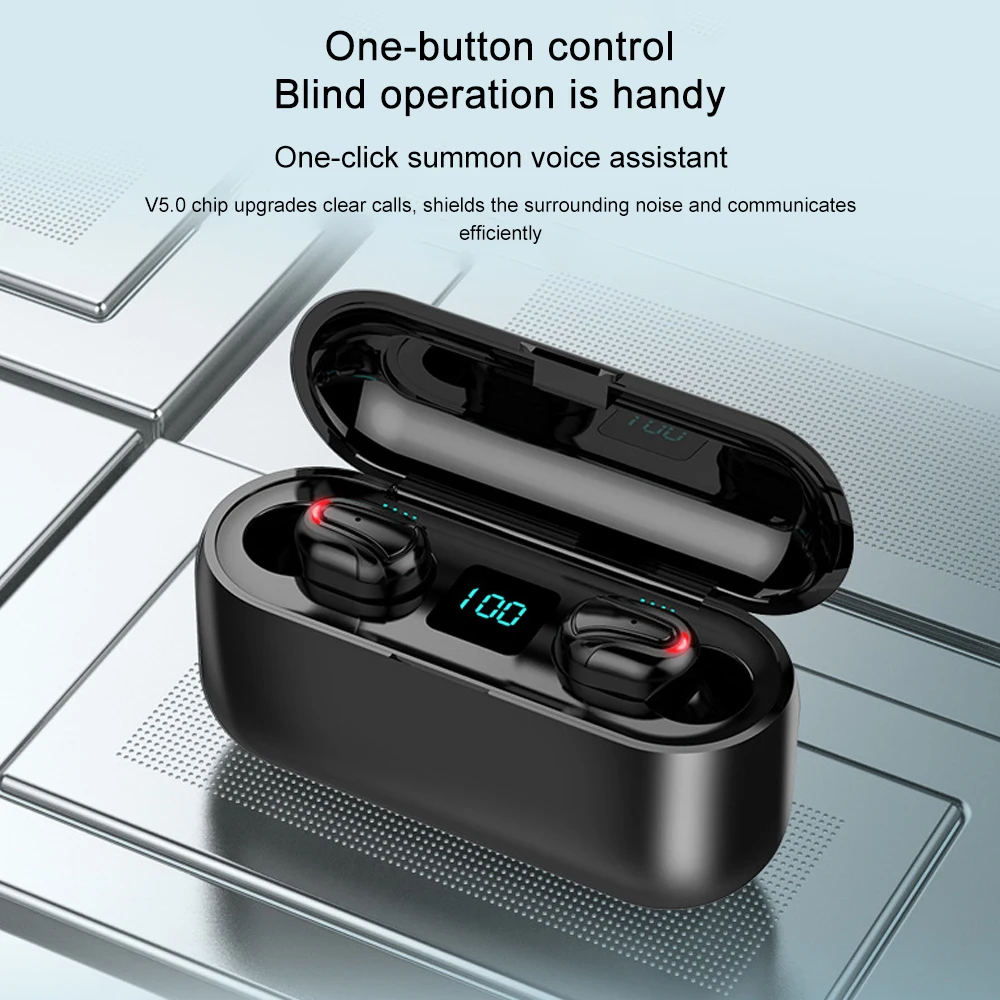 Q32 Bluetooth наушники Bluetooth 5,0 наушники TWS беспроводные наушники стерео Спорт Музыка громкой связи Наушники светодиодный дисплей с микрофоном