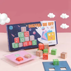 Juguete educativo de madera para niños, bloques de cubo con tarjetas, divisores digitales y juguetes para contar, aprendizaje de matemáticas