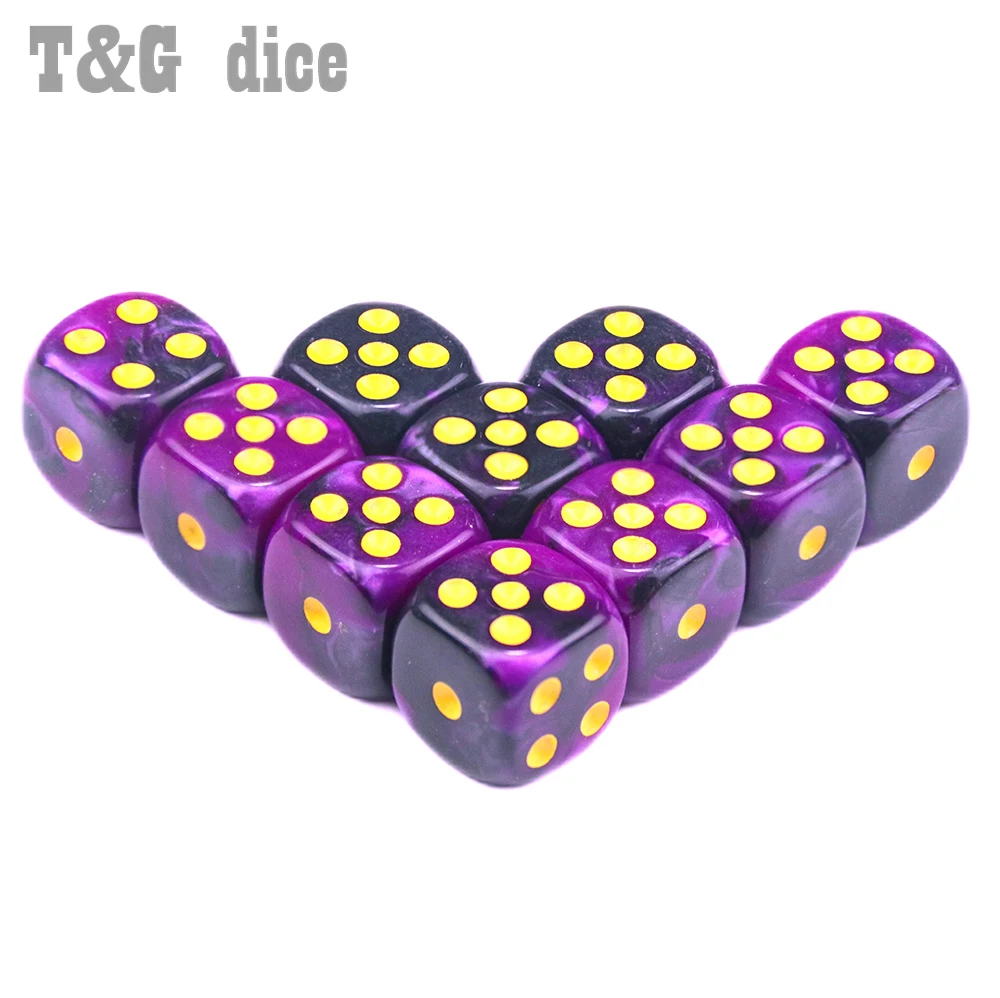 Высококачественная Настольная мини игра T & G 10 шт. Φ 12 мм D6 стандартная для