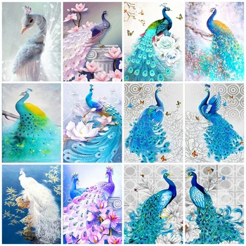 

EverShine Diamond Painting Animals Peacock Full Square Diamond Embroidery Mosaic Cross Stitch Home Decor Bead Picture Kits