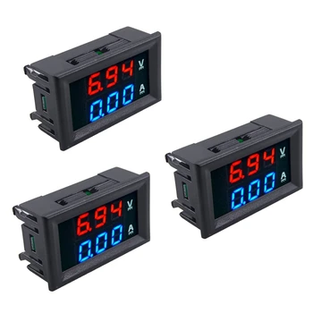 

3pcs LED Digital DC 0-100V 10A Voltage Amp Volt Meter Panel Dual Voltmeter Ammeter Tester