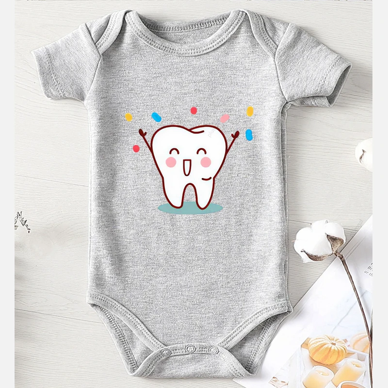 First Tooth Gifts Kids' Things Bodysuit for Newborns Jumpsuits Short Sleeve Newborn Baby Clothes Onesies Boy Girl Winter baby clothes cheap