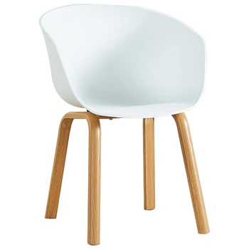 

Nordic chair simple desk computer chair plastic back leisure stool solid wood negotiation single home wooden dining chair
