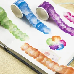 Pétale de dessin animé mignon, 1 rouleau, bande adhésive Washi, pour bricolage, compte à main, pour manuel, étudiant, cadeaux pour enfants, fournitures scolaires et de bureau, vente en gros 