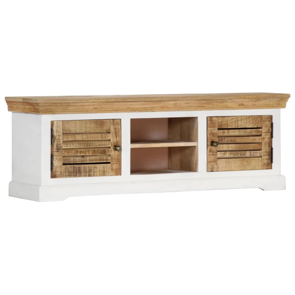 

Modern Wood TV Cabinet with 2 Compartments and 2 Door TV Stand Table Cabinets Shelving Storage Living Room Furniture 118x30x40cm