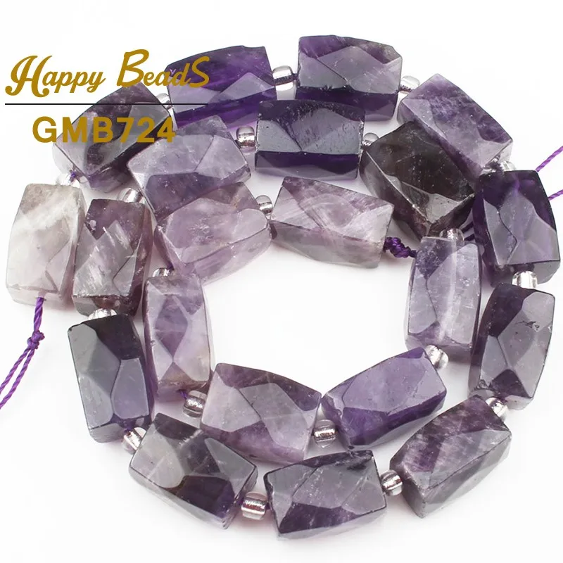 

Natural Faceted Amethysts Purple Quartz Crystal Irregular Column High Quality Loose Bead For Jewelry Making Diy Bracelet 11x16mm