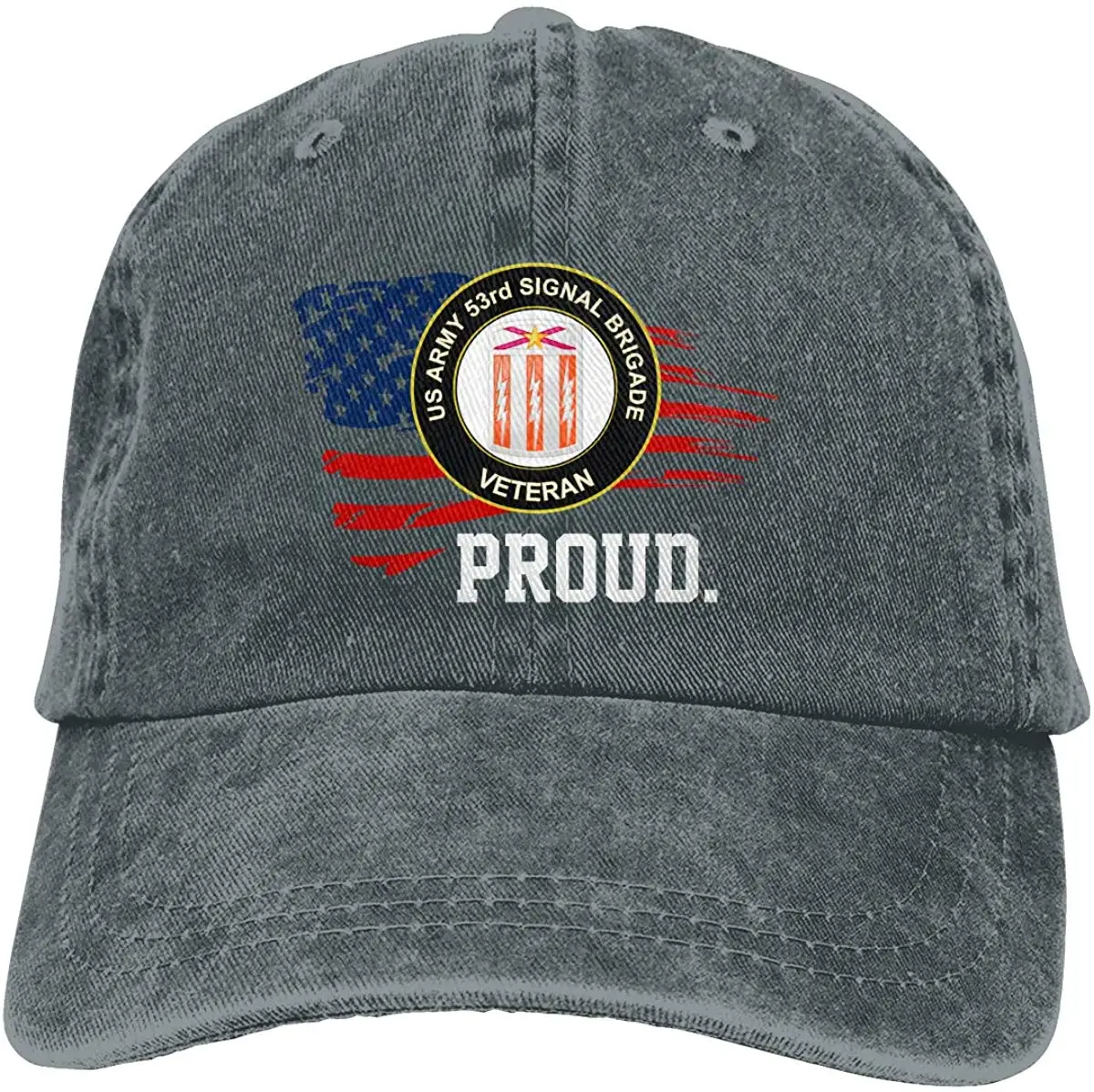 Proud US Army 53-я сигнальная команда Ветеран американский флаг Мужская классическая бейсболка папа шляпа регулируемый размер