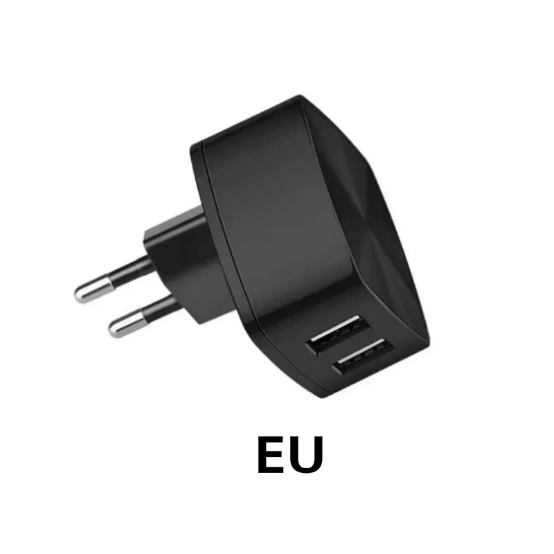 Двойной Быстрая зарядка для мобильных телефонов через USB Зарядное устройство 5V 2.4A 2 Порты и разъёмы Быстрая зарядка EU/US/UK розетки Зарядное устройство адаптер с 2.4A 3-в-1 кабель для быстрой зарядки - Цвет: EU
