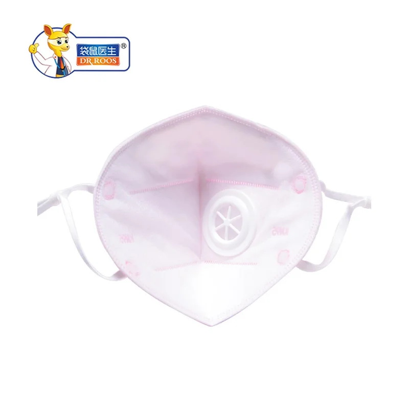 DR.ROOS 3 Pcs children kids PM2.5 Anti Haze dust Mask Breath Valve Mouth-muffle unisex Respirator face Mask White Black Pink