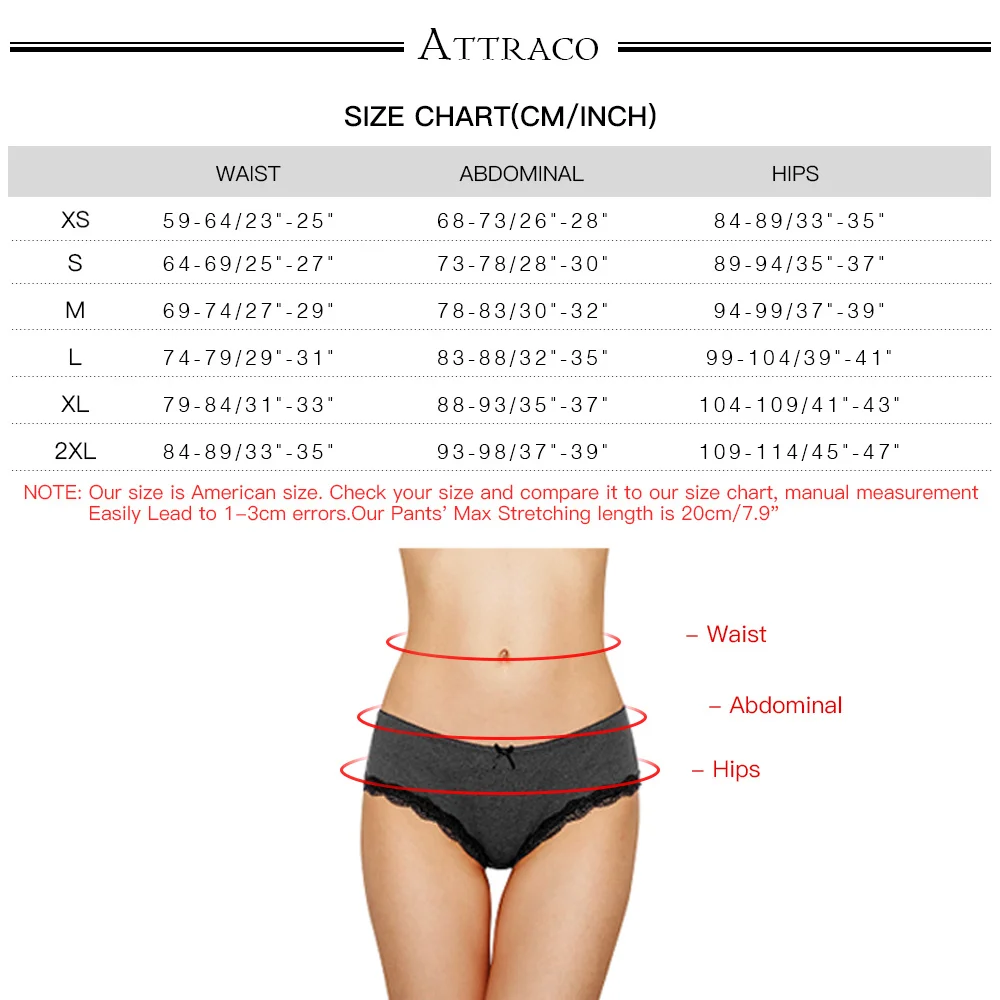 ATTRACO Women's Thong Lace Underwear V String Panties Tanga Briefs Cotton 4  Pack Hot Sale Dropshiping