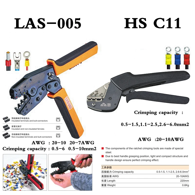 

LAS-005 HS C11 NEW GENERATION OF ENERGY SAVING CRIMPING PLIERS RATCHET CRIMPING PLIER