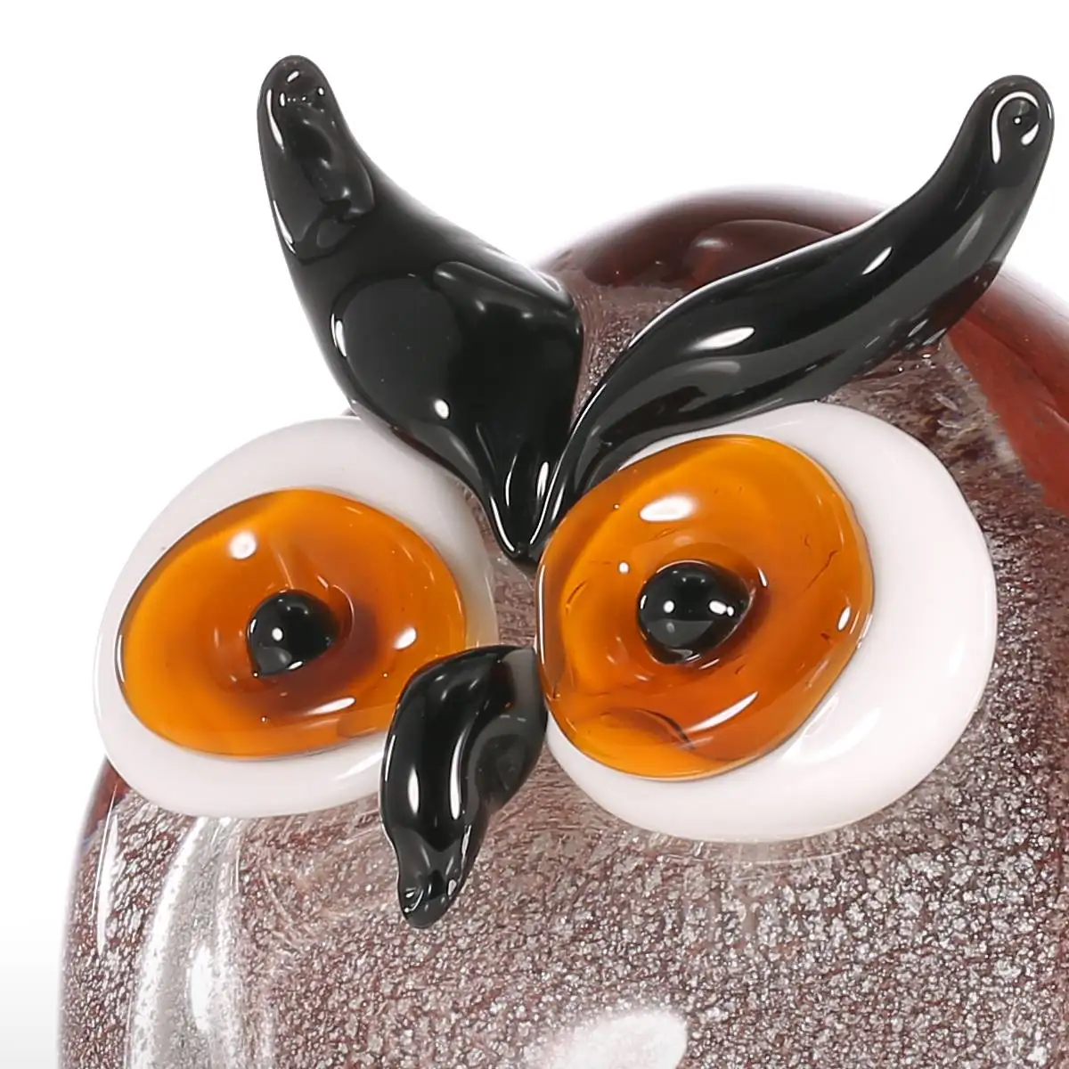 

Chubby Owl Glass Ornament Animal Figurine Handblown Home Decor Multicolor Model Decorative Office Decoration Craft Gift