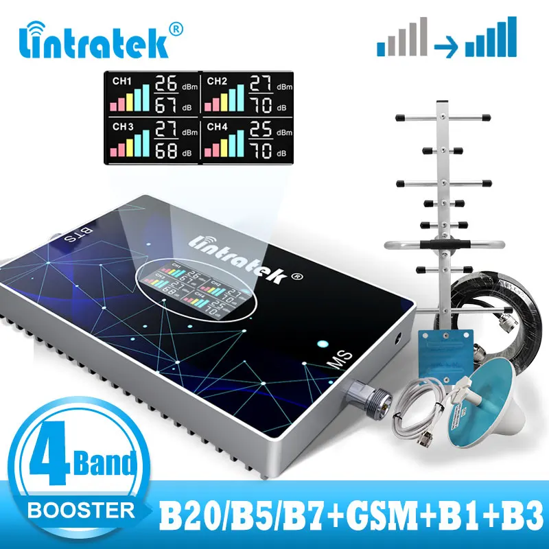 lintratek B20 2g 3g 4g signal booster 70dB 4-Band